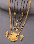 Combo of 4 Pcs Mangalsutras with Earrings Set for Women 