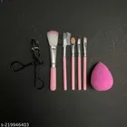 5 Pcs Makeup Brushes Set & Eye Lashes Curler with Makeup Blender 