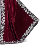 Velvet Embellished Saree for Women 