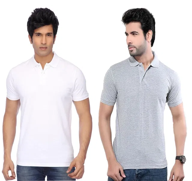Solid Polo T-shirt for Men, Pack of 4 (Multicolor, M)