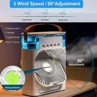 Immutable Mini Air Cooler | Mist Fan with 7 LED Colors, Timer, 3 Speeds & USB Powered 100 mm 3 Blade Table Fan 