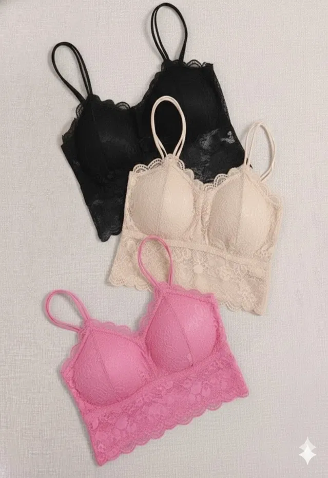 Cotton Solid Padded Bras for Women, Multicolour, Pack of 3 (32B)