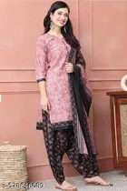 Cotton Printed Kurta, Patiala & Dupatta Set for Women 