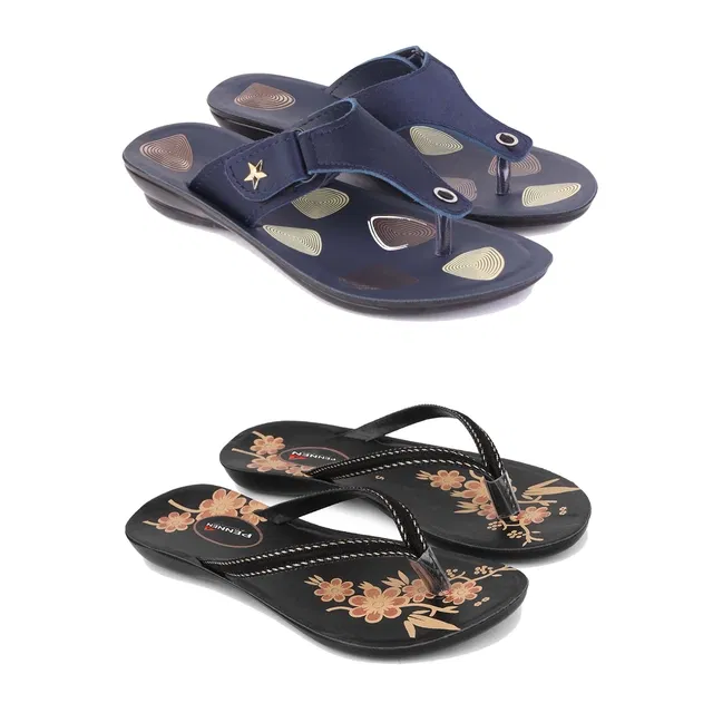Flats for Women (Multicolor, 6) (Set of 2)