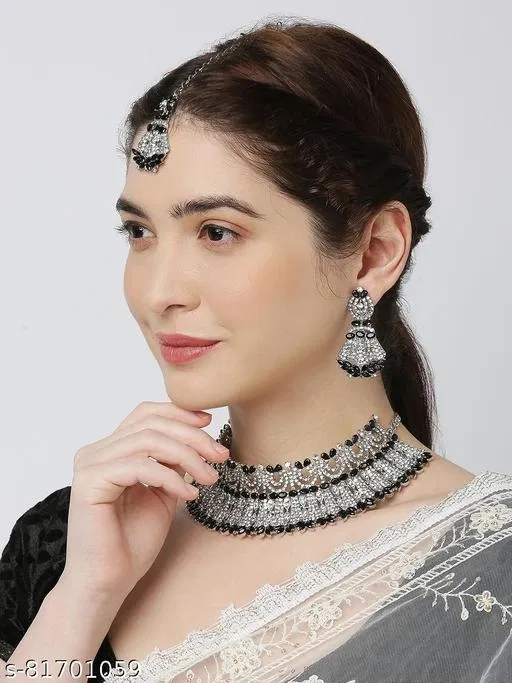 Black Jewellery Set for Women (Free Size)