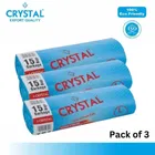 Crystal Garbage Bags 24 X 32 Inches (Large Size) 15pcs (1 Rolls) Dustbin Bag/Trash Bag - Blue Color (Pack of 3)