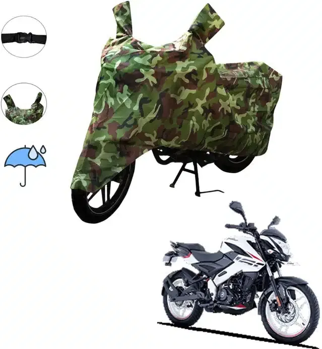 Waterproof & UV Protection Polyester Full Body Cover for Bajaj Pulsar NS-160 Bike (Green)