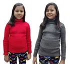Full Sleeves Solid Sweater for Girls (Pack of 2) (Pink & Grey, 0-3 Months)