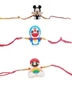 Synthetic 3 Pcs Rakhi with Roli Chawal 