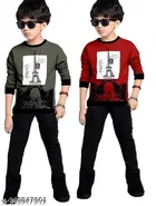 Cotton Clothing Set for Boys, Multicolour, Pack of 2 