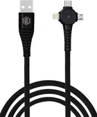 Nu Republic Blaze Trinity 2.0 3 In One Fast Charging Cable (Type-C + Micro USB + Type-L, Black)