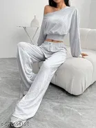 Cotton Blend Solid Trousers for Men, Grey 