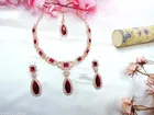 Elegant Partywear Rose Gold Plated Necklace Set for Women 