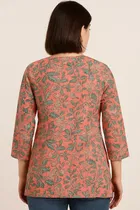 Cotton Floral Print Short Kurti for Women 