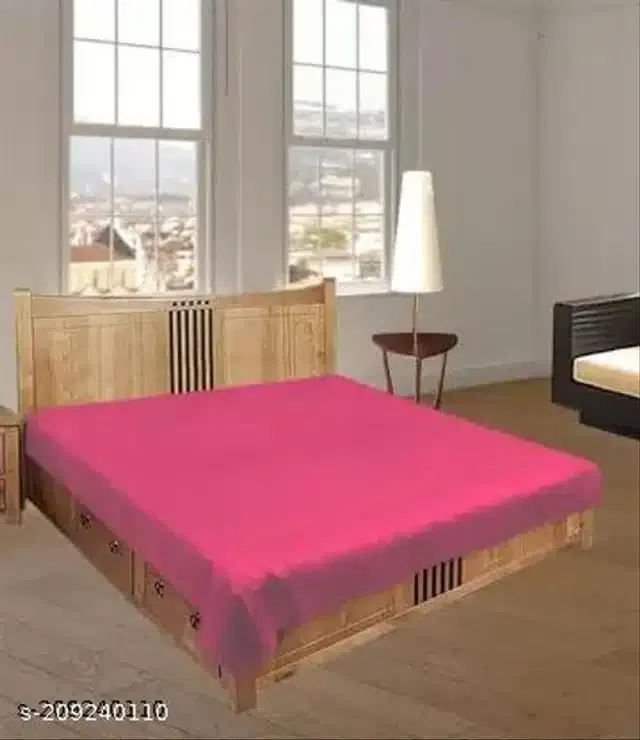 PVC Waterproof Mattress Protector Sheet (Pink, 6.5x6 feet)