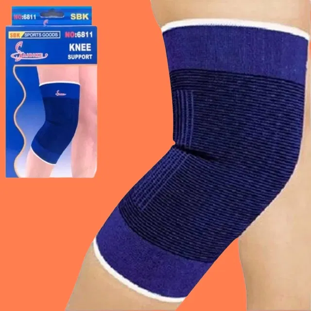 Polyester Solid Knee Sleeves for Women (Blue, Set of 1)