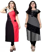 AK Fashion Mall Women Crepe Kurti 