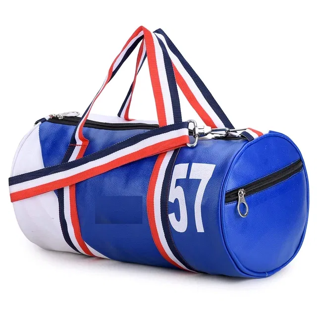 Polyester Printed Gym Bag for Men & Women (Blue & White)