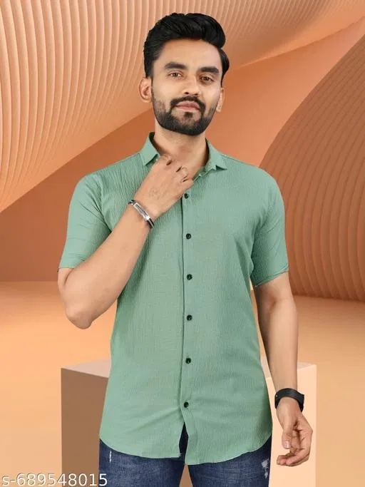 Casual Shirt for Men (Green, L)