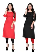 Crepe Solid Kurtis for Women 