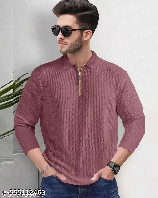 Cotton Blend T-shirt for Men, Maroon (XL)