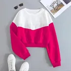 Fleece Sweatshirt for Women (White & Pink, M)