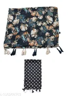 Printed Chiffon Scarves with Tassels for Women, Multicolor, Pack of 2