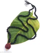 Rudraksh Locket with Black Hakik Mala for Men 