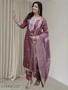 Georgette Embroidered Kurta Set for Women 