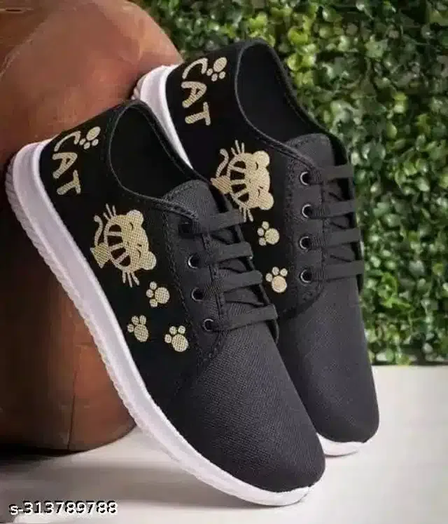 Casual Shoes for Women (Black, 9)