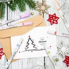 Linear Roller 6 Color Pens Highlighters with 6 Different Curve Shapes Superfine Nib Sketch Pens 