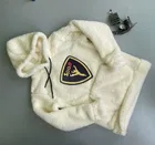 Woolen Printed Hoodie for Men, White 