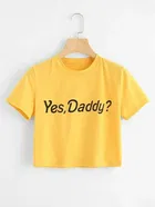 Round Neck Printed Crop T-Shirts for Women 