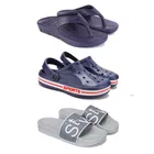 Combo of Clogs with Sliders & Flipflops for Men (Multicolor, 7) (Set of 3)