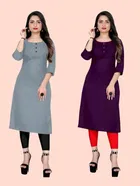 Crepe Solid Kurtis for Women 