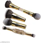 4 in 1 Essential Make Up Brush Kit Includes Foundation Brush, Powder Brush, Eyeshadow Blending Brush, Flat Brush | Compact Design | Travel Friendly | Soft Bristles For Women.
