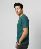Polyester Round Neck T-shirt for Men, Teal 