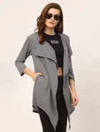 Pure Cotton Solid Shrug for Women (Grey, Free Size)