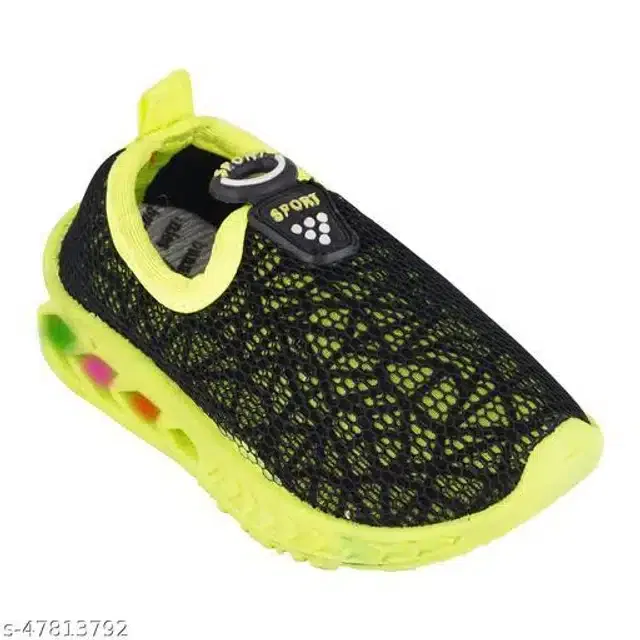 Sneakers for Kids (Black & Light Green, 3-3.5 Years)
