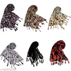 Chiffon Scarves for Women, Multicolor, Pack of 6