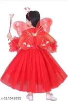 Cotton Blend Solid Dress for Girls 
