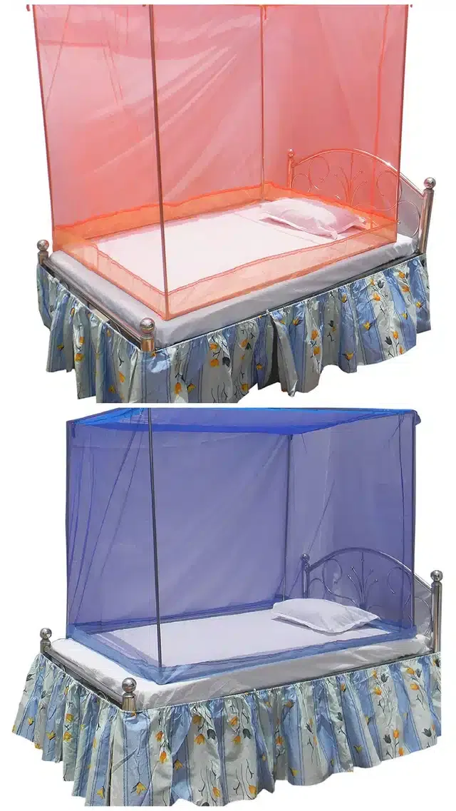Single Bed Mosquito Net (Pack of 2) (Multicolor, 6x3 feet)