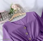 Polyester Solid Clothing Set for Girls, Voilet 