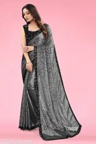 Lycra Sequence Saree for Women 