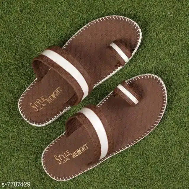 Flip Flops for Men (Brown, 6)