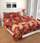 Polycotton Printed Double Bedsheet with Two Pillow Covers 