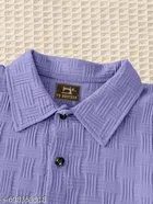 Self Design Cotton Blend Long Sleeve Polo for Boys 