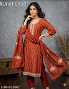 Embroidered Punjabi/All Over Suits Semi-Stitched Suits 