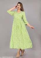 Anarkali Rayon Printed Kurti for Women 