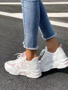 Casual Shoes for Women (White & Pink, 6)